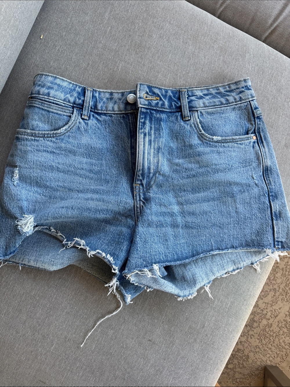 Wrangler Light Blue Distressed Cutoff Jean Shorts